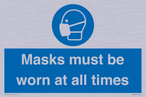 Masks must be worn at all times